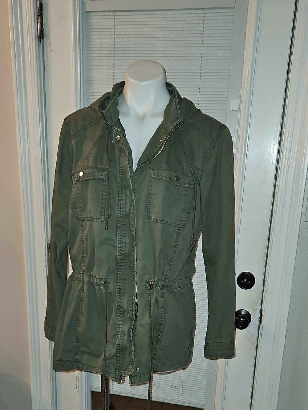 New Look Olive Green Utility Jacket with Hood